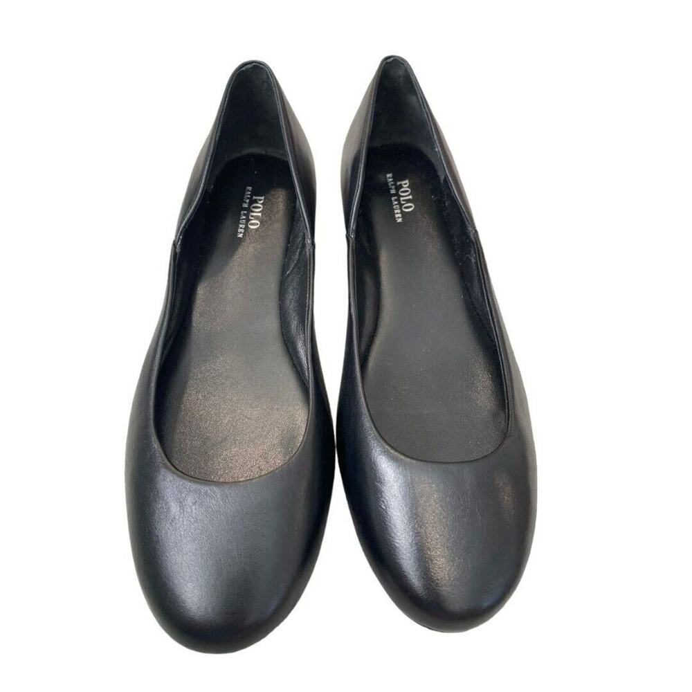 5.5M‎ Polo Ralph Lauren Black Leather Flats NWOB